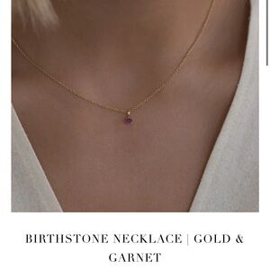 Leah Alexandra BIRTHSTONE NECKLACE | GOLD & GARNET